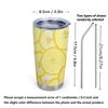 591ml Car Tumbler(1 Random Straw Included)Oil Paint Lemon Slice MotifCreative Gift Cup Outdoor Portable Cup Straight Travel Mug