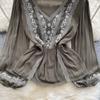 Floral Embroidery Spring Loose Blouse Elegant Bohemian Design Long Sleeve Ladies Fashion  Summer Casual Shirt