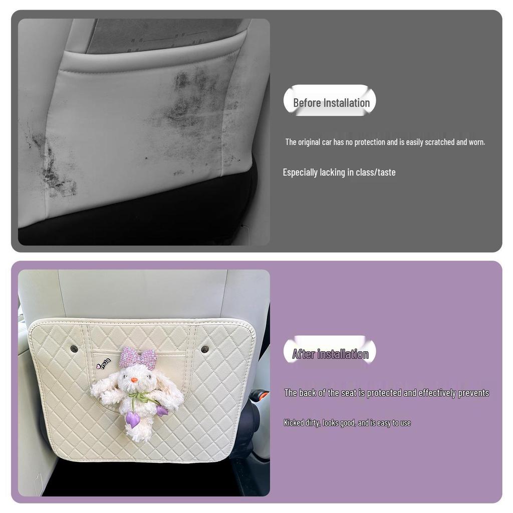 Geely Xingyuan Rear Seat Kick Mat - Anti-Dirt Car Interior Decoration for Women, Fits 26 Models