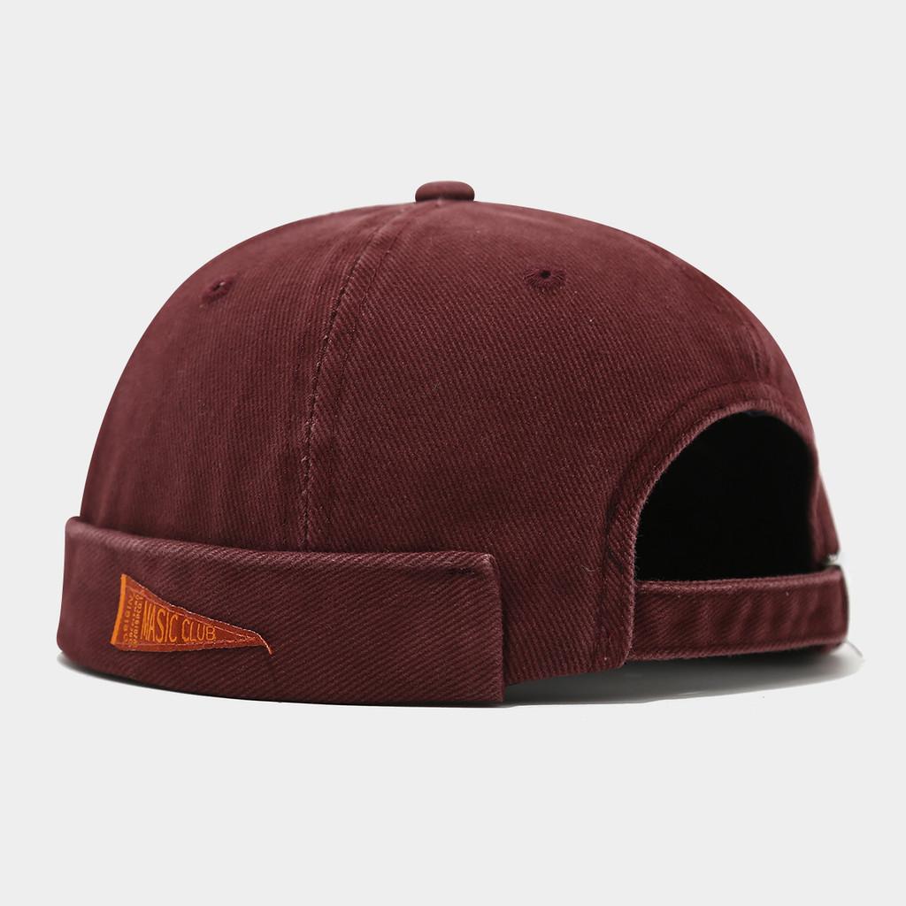 

Artistic Vintage Cotton Hat With Adjustable Band For Streetwear And Daily Use DeepRed