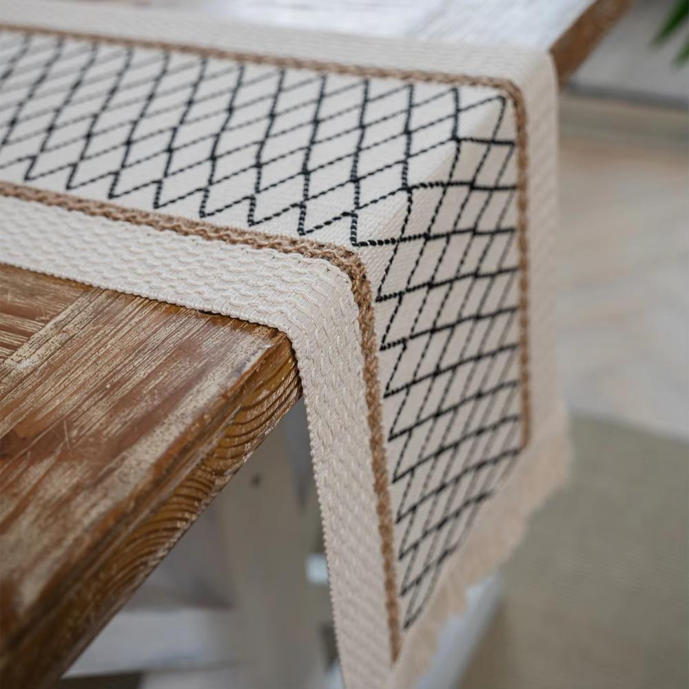 Cotton and Linen Bohemian Table Runner Nordic Style Table Cover Household Table Flag  Dining Table
