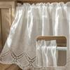 Tenda in Cotone da Fattoria, Elegante Tenda Finestra in Pizzo Floreale, Tenda Corta Bianca Floreale per Cucina Camera da Letto Libreria, 1 Pannello