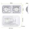 RV LED Ceiling Double Dome Light Fixture with ON/OFF Switch Interior Lighting for Car/RV/Trailer/Camper/Boat 12V Natural White