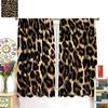 Brown Leopard Print Curtains Cheetah Safari Animal Tiger Skin Pattern Art Printed Living Room Curtain With Rod Pocket Darkening Polyester Perfect For