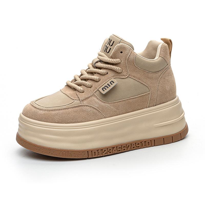 Women s shoes with thick sole and increased height inside, retro and versatile sports and leisure shoes 32