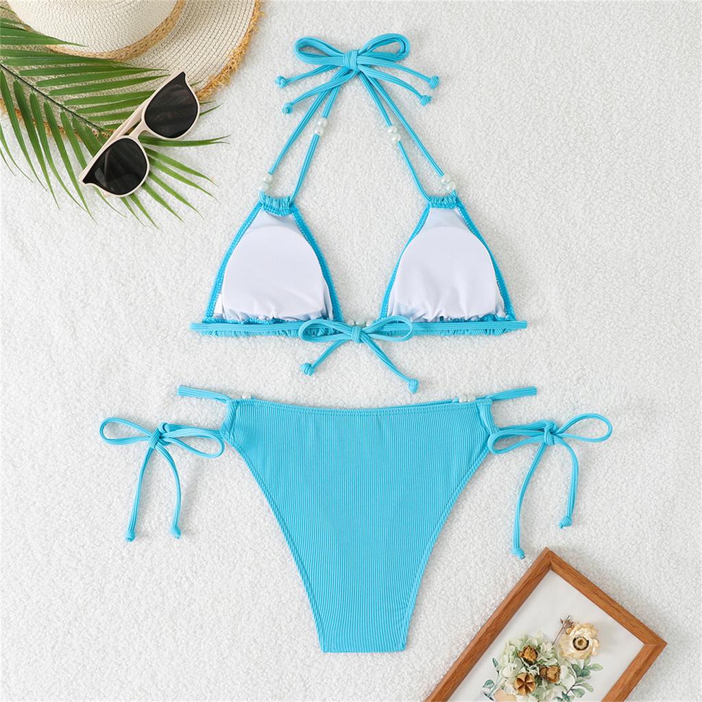 Women's Pearl Accessories Sexy Two-Piece Swimsuit