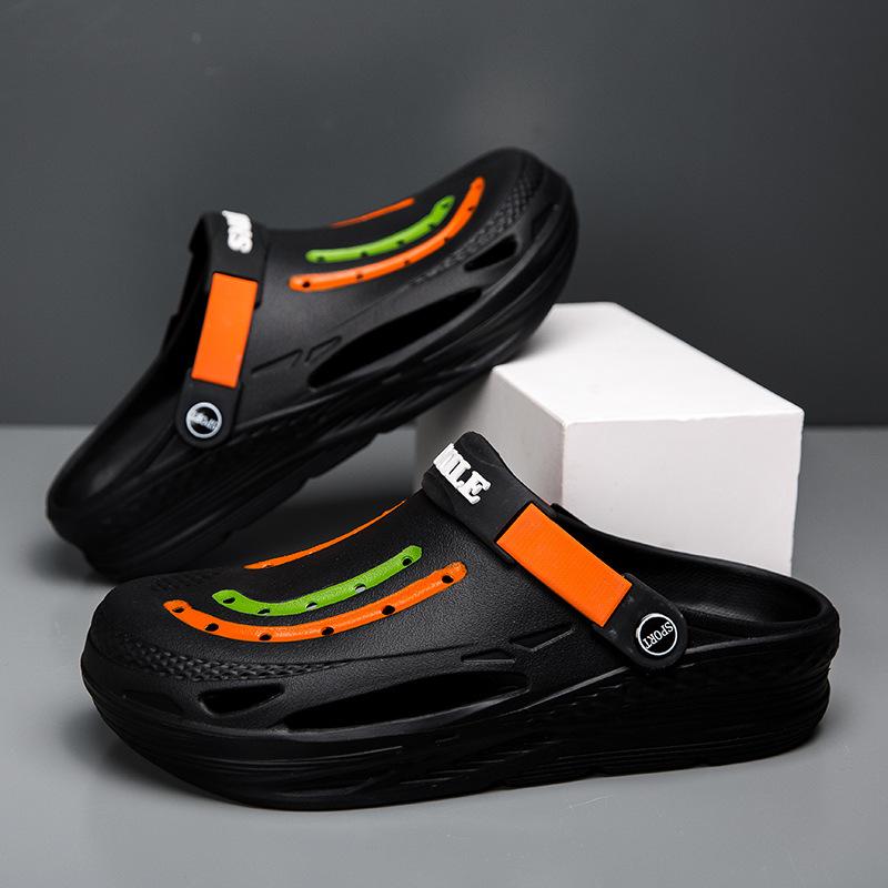 

Модные тапочки для мужчин, уличные нескользящие мужские тапочки с толстой подошвой, модные мужские сандалии, тапочки для мужчин, летняя пляжная обувь Zapatillas De Hombre 45 чёрный