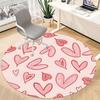 1pc Love Hearts Office Round Area Rug, Indoor Mat Suitable For Office, Under Office Chairs Bedroom Living Room Home Decor, Room Deco202