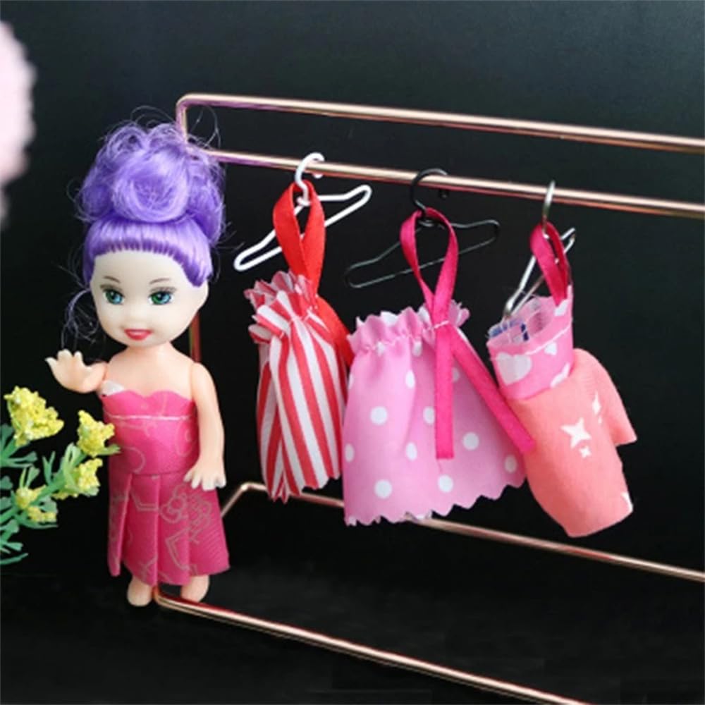 SANJAOYEE Doll 40mm Miniature Clothes Hanger Clothing Accessory for Doll BJD Doll Cute Hangers, 10-Piece Set, Rack, Rack, Dress-Up Clothes, Clothes,