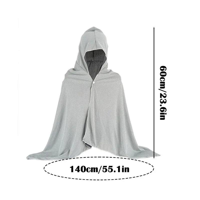 61*111cm Ice Cool Towel Beach Poncho Cover Up Quick Dry Super Absorbent Oversized Hoody Towel Wrap For Swimming Beach Pool Party