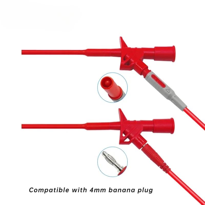 Quick Test Hook Clip CAT III 1000V High Voltage 10A Current Flexible Professional Insulated Testing Probes with 4mm Socket