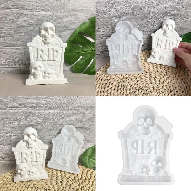 Pour Art Form for Halloween Grave Marker Displays, Quick Releases Build for Small Indoor Accent Work, Single Raised Pattern for Shelf Styling Use