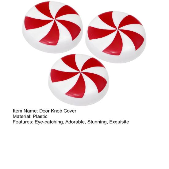 Christmas Knob Covers for Cabinets Red White Peppermint Stretchable Handle Covers Decorative Drawer Pulls for Holiday Kitchen Bathroom Home Decor