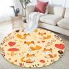 Fox Pattern Round rug,Carpet Rug for Living Room Bedroom Sofa Playroom Decor,Non-slip Floor Mat,Holiday Gifts and Birthday Gifts