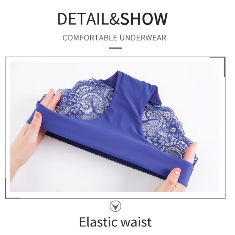 Women's Sexy Hollow Out Lace Panties Seamless Briefs Comfort Breathable Underwear