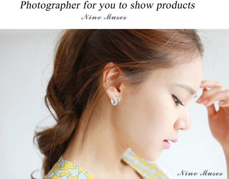 S925 Sterling Silver Sparkly Single Row Diamond Stud Earrings for Women