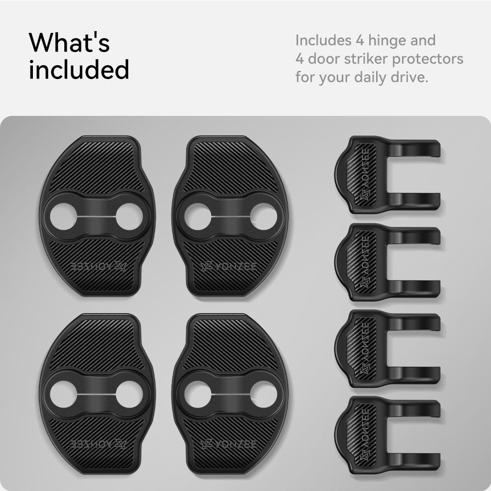 YZ For Tesla 3/Y Car Door Shock Absorber Easy to Assemble Car Door Lock Protector imitation carbon fiber Car Door  Accessries