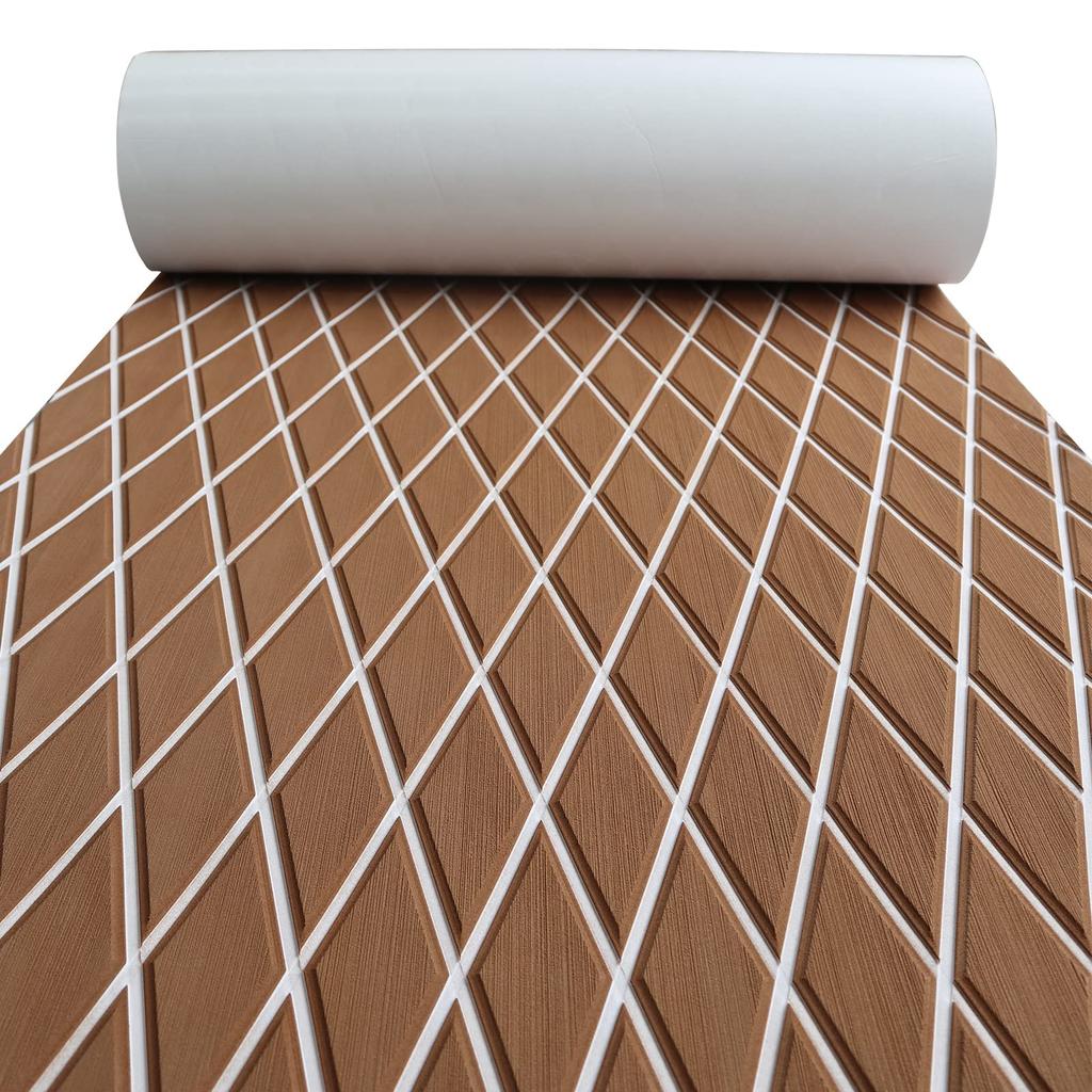 Boat Flooring Eva Foam Mat Deck Sheet Marine Yacht Teak Decking Sheet Adhesive Carpet Decking Pad Anti-Skid 2400x450x6MM