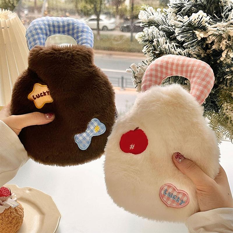 Bolsa de Água Quente de Pelúcia Desenho Animado Portátil Grade Bonita Bolsa de Água Quente Meninas Aniversário Natal Ano Novo Presente Lavável Espessa Bolsa de Água