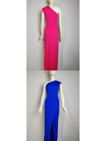 One-Shoulder High-Waist Slit Dress