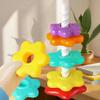 Montessori Rainbow Rotation Tower Set, Fun Stacking Game, Kids Motor Skills Development Toy Gift