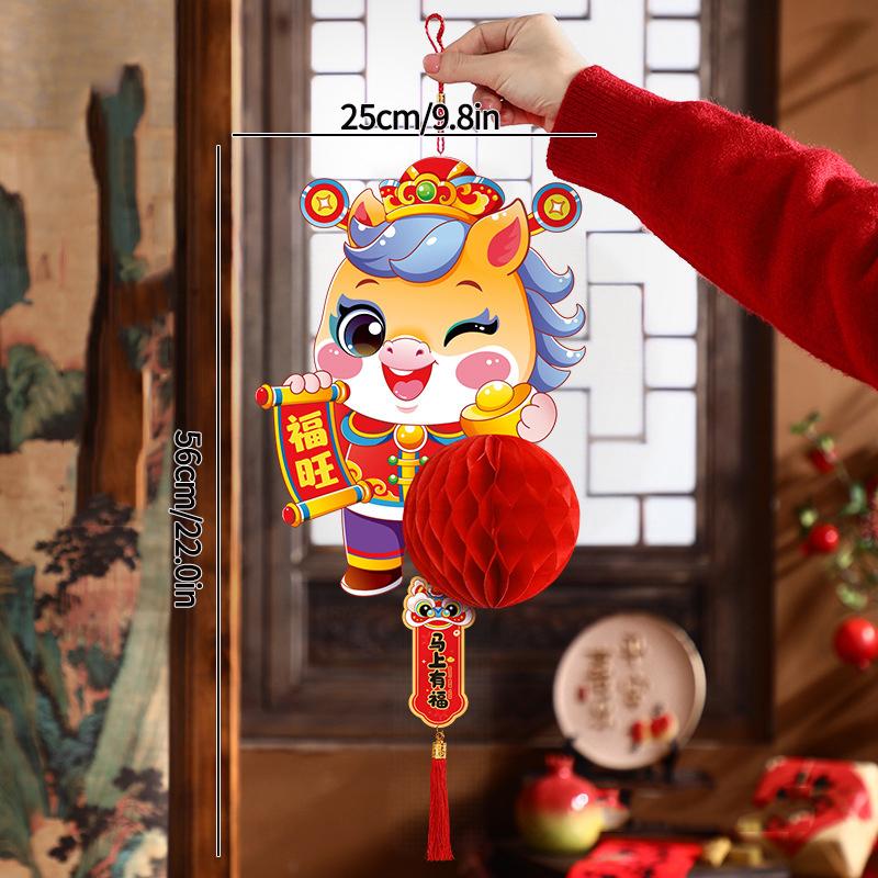 Chinese New Year Red Paper Lantern 2025 Paper Honeycomb LanternsChinese Spring Festival Ornament New Year Hanging Pendants