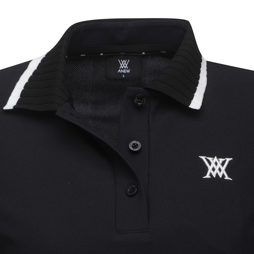 ANEW GOLF Women Back Signature Logo Pique Short T-Shirt_Bk