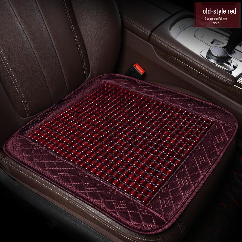 2024 Summer Car Seat Cushion with Wooden Bead Lumbar Support