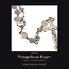 Vintage Silver Rose Bead Rosary Necklace, Virgin Mary Seven Sorrows Medal Crucifix Long Religious Chain For Men Women