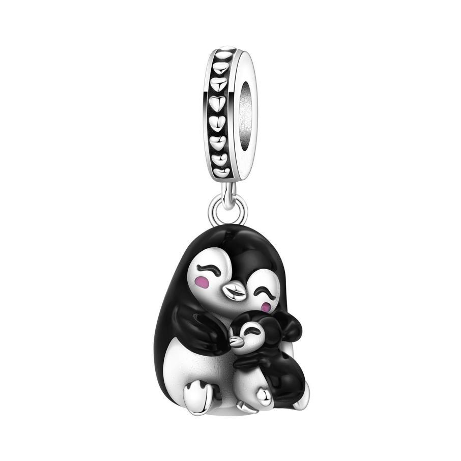 S925 Silver Cute Panda Bear Penguin Beaded Pendant Bracelet Handmade Jewelry Gift for Women Girls