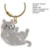 Keychain Pendant Transparent Cat Design Pet Hair Storage Box Key Chain Pet Hair Pendant Keyring Hair Storage Bottle Keychain