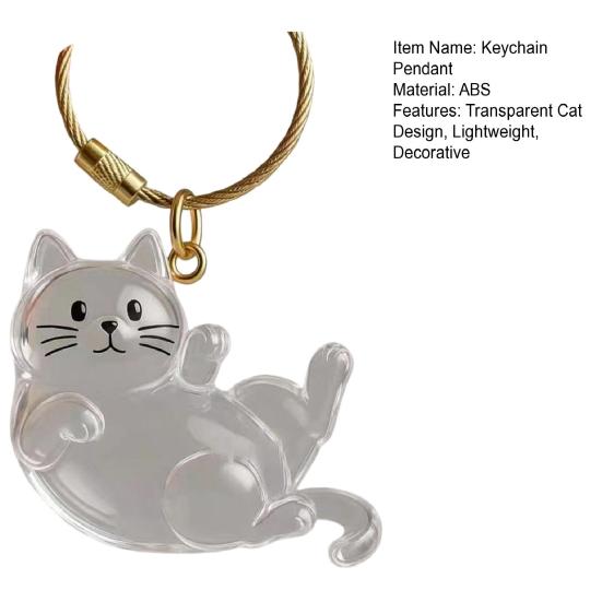 Keychain Pendant Transparent Cat Design Pet Hair Storage Box Key Chain Pet Hair Pendant Keyring Hair Storage Bottle Keychain