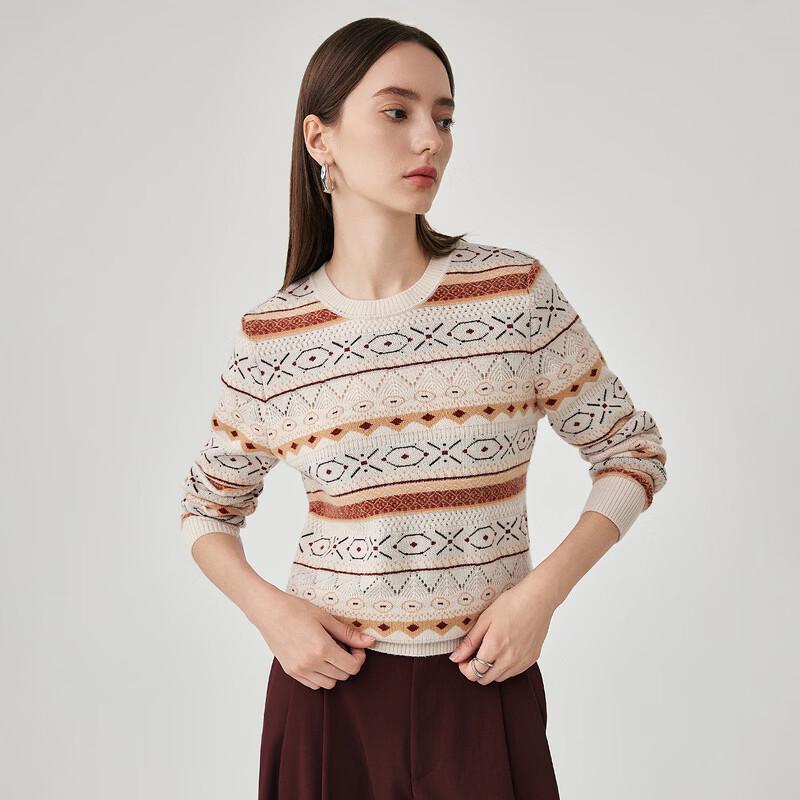 Women's 100% Wool Fair Isle Knit Sweater