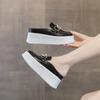 Fashion 7.5cm New Microfiber Leather Platform Wedge Slippers Sandle Sneaker Women Shoes Heels Summer Designer Female Fashion Boots