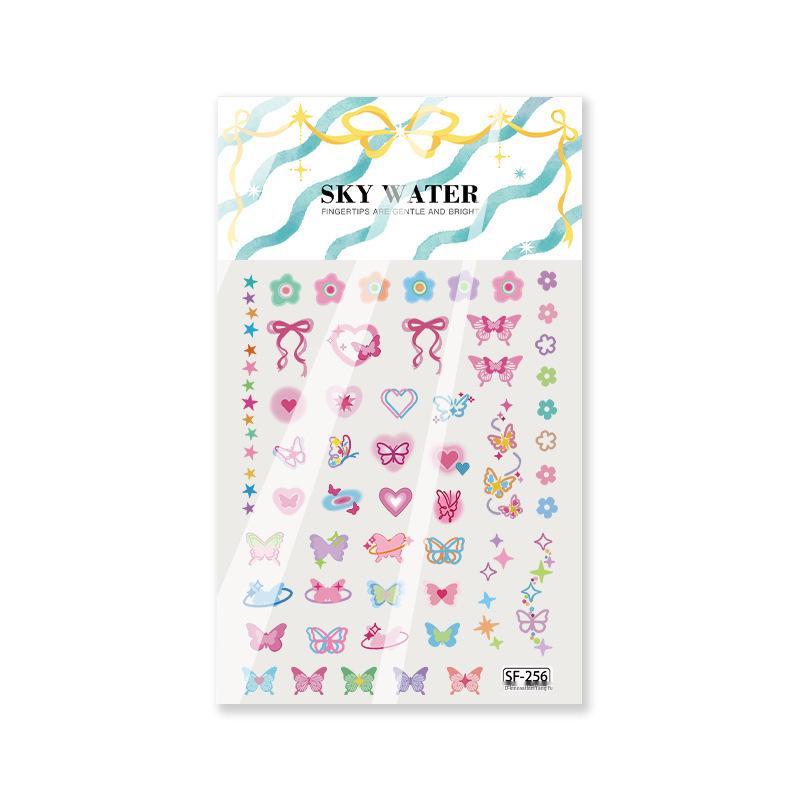 Sky 5D Embossed Butterfly & Rose Nail Art Stickers