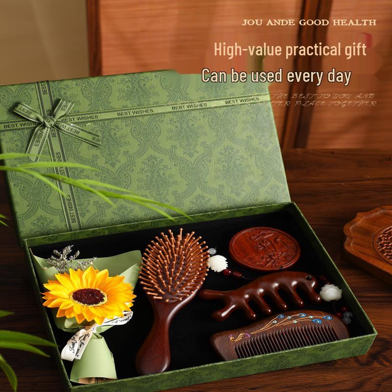 Chinese Style Sandalwood Massage Comb Gift Set
