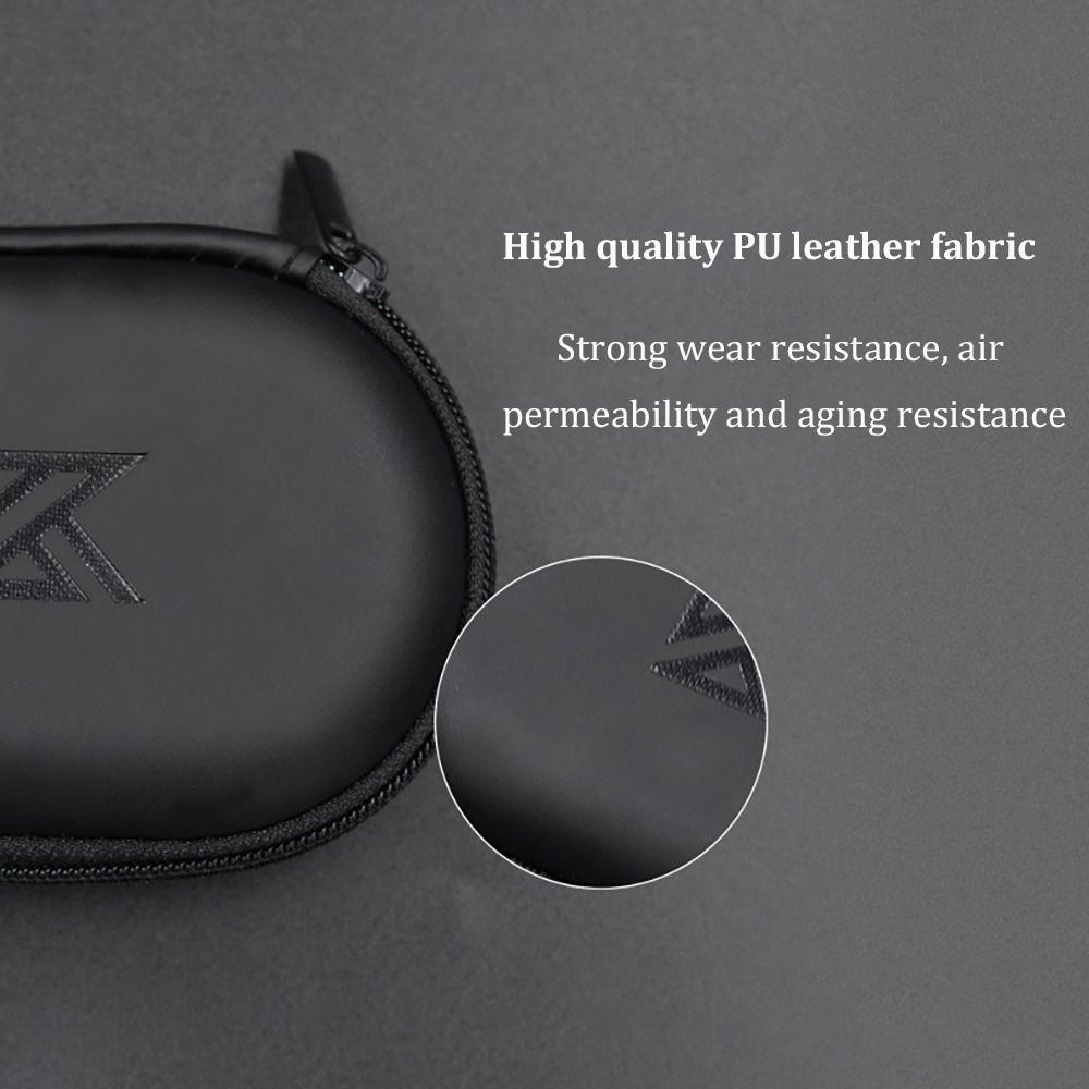 Oval Earphones Storage Bag Dust-proof PU Leather Wired Headphones Protective Case High Quality Portable