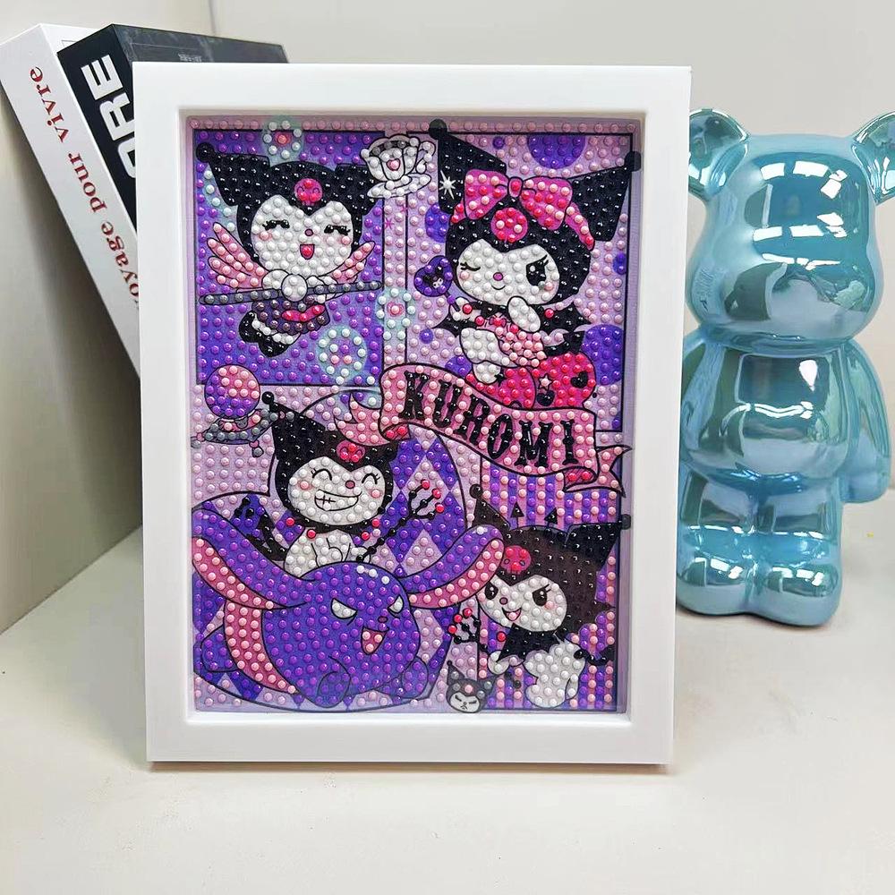 Cartoon Diamond Painting Children's Handmade Diy Diamond Stickers Bedroom Living Room Decorative Painting Masonry Painting with Photo Frame.