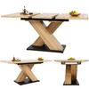 Telescopic Dining Table Heavy Duty Kitchen Table 60Kg Max Bearing Minimalist Style Pull Out Extendable Table for Dining Room
