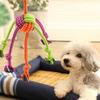  Interactive Pet Knot Toy Bite-Resistant Dogs- Chewable Rope With Green&Orange Fringes Playful Design Dog Toys Supplies