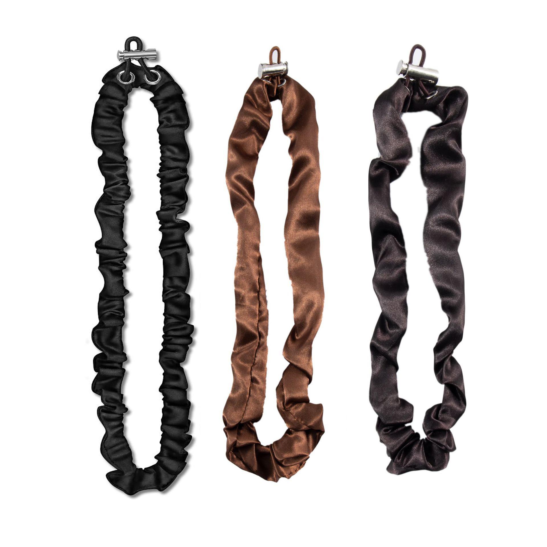 

3 шт. Регулируемая резинка-скранчи экстра-длины, эластичная завязка для волос, веревка для волос, не скользит, шелковистая атласная петля для волос, резинка для девочки с густыми вьющимися волосами