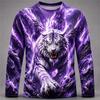 Men's Gothic Dragon Long-Sleeve T-Shirt Fashionable Casual Round-Neck Top Loose-Fitting and Breathable Men's Long-Sleeve Shirt