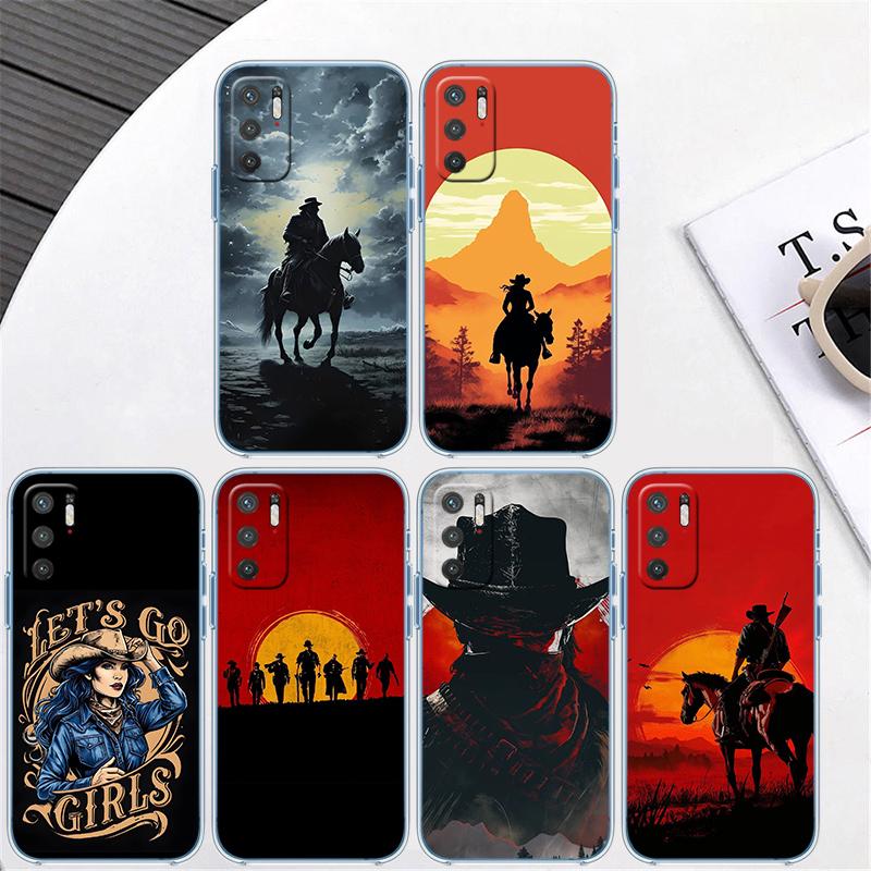 RP25 Cowboy Transparent Phone Case for LG K22 K30 K40 K40S K41 K42 K50 K50S K51 K51S K52 K61 K62 K71 K92 Q60 Q61 V40 V50 V60