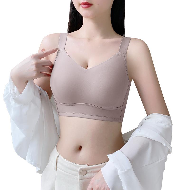 

Бесшовное нижнее белье для женщин, тонкий стиль, без косточек, полная чашка, маленький бюстгальтер для увеличения груди и защиты от просвечивания XXXL