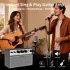 EROK Acoustic Guitar Amplifier 2-in-1 Portable Vocal and Guitar Amp Digital Delay Reverb Headphone Output OTG Recording Compact for Practice Travel