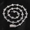 Personalized Hip Hop 10mm Cross Flower Diamond Necklace Men and Women with the Same Trend Versatile Sweater Chain