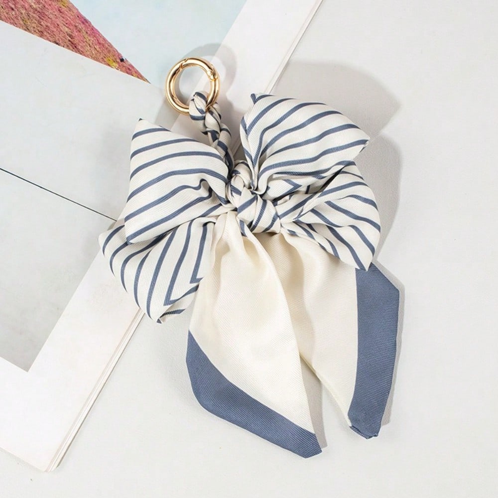 

High End Small Bow Bag Hanging Decoration Woven Bag Pendant High End Versatile Keychain Backpack Pendant Blue and White разноцветный