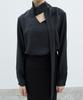 VEM.VER Long Sleeve Tie Blouse_Charcoal