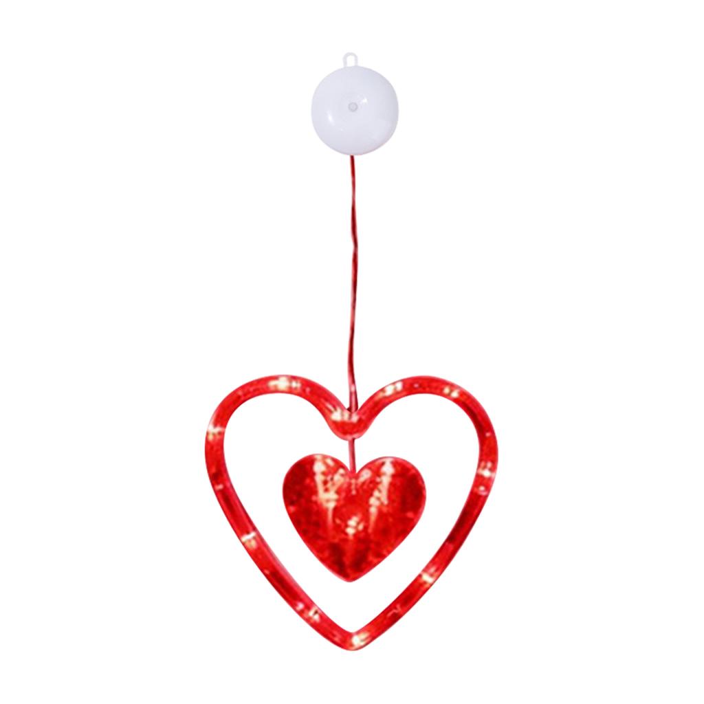 Valentine's Day Window Light - Battery-Powered Heart-Shaped Light With Suction Cup, Suitable For Proposals, Weddings, And Anniversaries