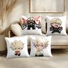 M-My H-Hero Academia Bakugo Cushion Cover Soft Short Plush Pillow Cover Smooth Cozy Texture Aesthetic Cushion Case Home Decor